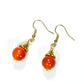 Top view of 12mm Natural Carnelian Crystal Drop Earrings.