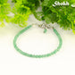 3mm Green Aventurine Beaded Bracelet with clasp and a dangle.