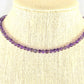 4mm Amethyst Crystal Choker Necklace displayed on a bust.