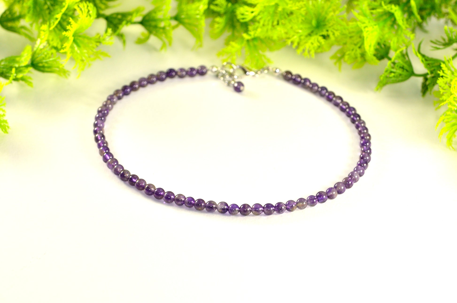 4mm Amethyst Crystal Choker Necklace for women.