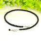 Close up of 4mm Black Obsidian Crystal Choker Necklace.