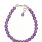 Top view of 6mm Amethyst Anklet.