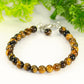 6mm Tiger's Eye Beaded Anklet with clasp and a dangle.