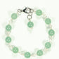 Top view of 8mm Green Aventurine Link Anklet.