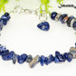 Close up of Natural Sodalite Chip Bracelet.