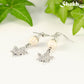 White Howlite and Tibetan Silver Maple Leaf Dangle Earrings.