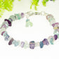 Natural Rainbow Fluorite Crystal Chip Bracelet.