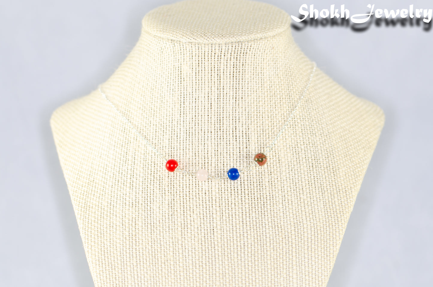 Custom Family Birthstone Choker Necklace, Personalized Gift for Women