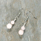 Top view of Small Rose Quartz Earrings.