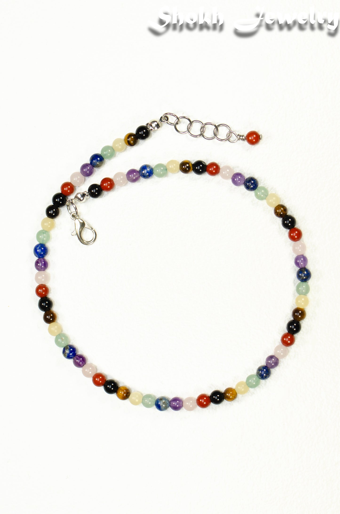 4mm Chakra Gemstone Choker Necklace