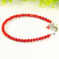 Close up of 4mm Natural Red Coral Bracelet with Clasp.