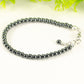 Close up of 4mm Hematite Stone Bracelet with Clasp.