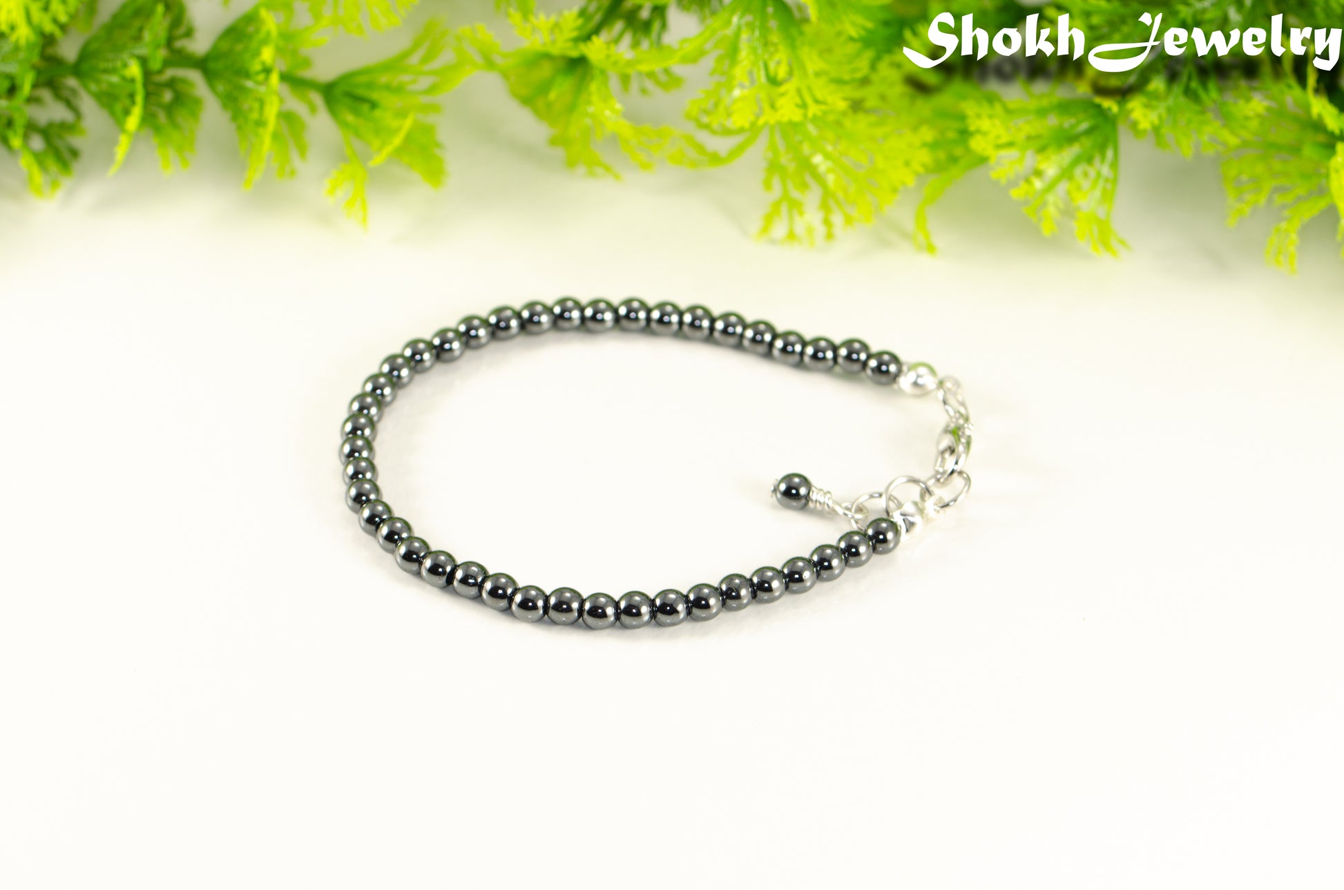 4mm Hematite Stone Bracelet with Clasp.