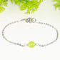 Close up of 8mm Peridot and Chain Anklet.