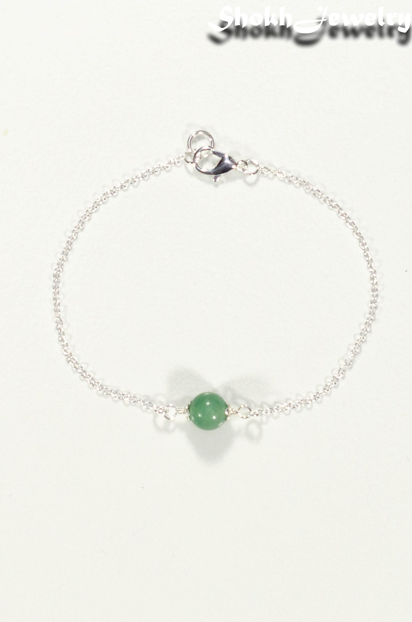 Top view of Minimal Green Aventurine Bracelet.