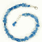 Top view of Natural Blue Quartzite Crystal Chip Choker Necklace.