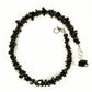 Top view of Natural Black Obsidian Crystal Chip Choker Necklace.