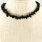 Close up of Natural Black Obsidian Crystal Chip Choker Necklace.