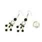 Statement Black Obsidian Chandelier Earrings beside a dime.