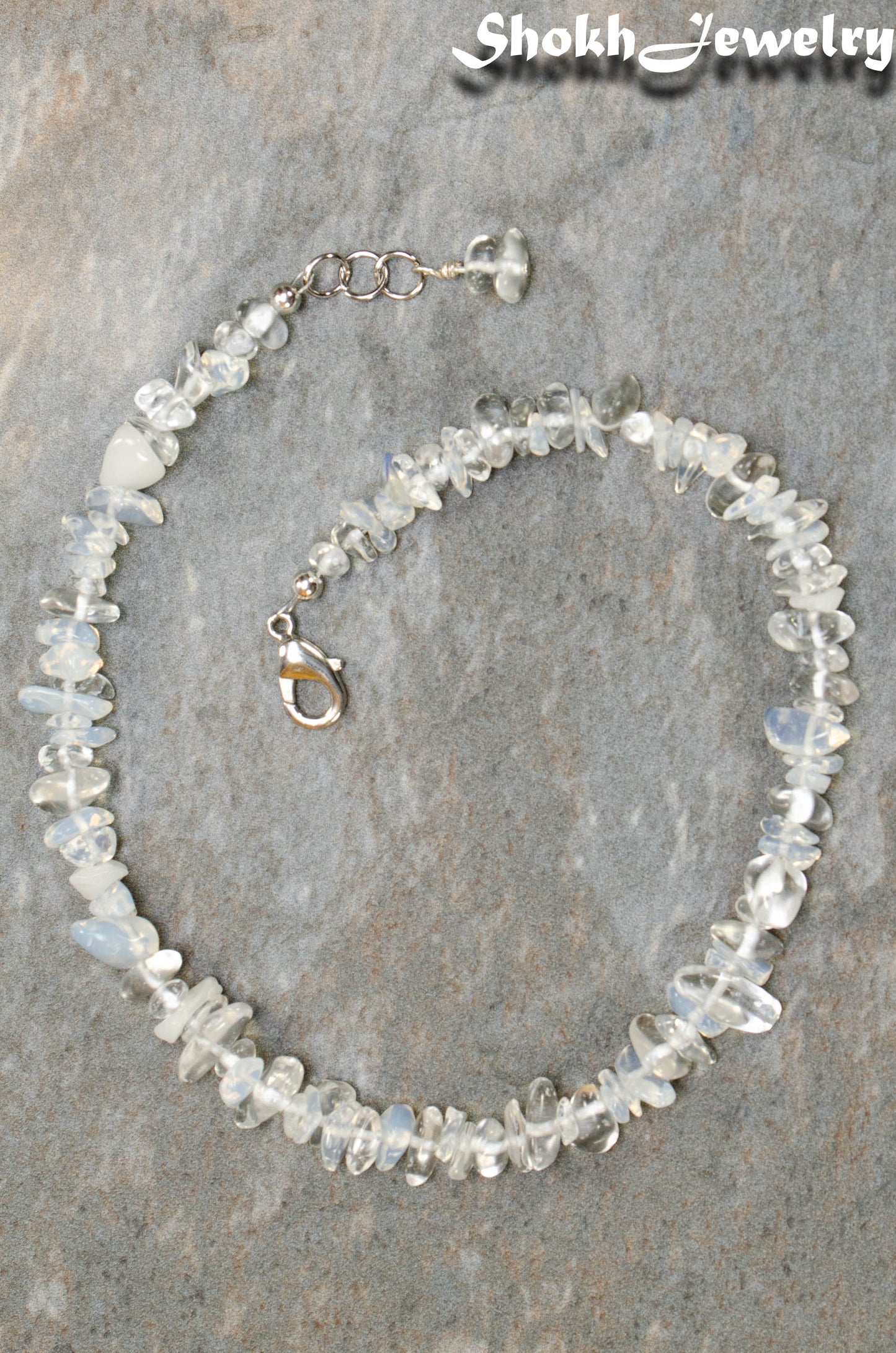 Natural Opal Crystal Chip Choker Necklace