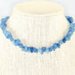 Natural Blue Quartzite Crystal Chip Choker Necklace displayed on a bust