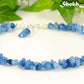 Close up of Natural Blue Quartzite Crystal Chip Choker Necklace