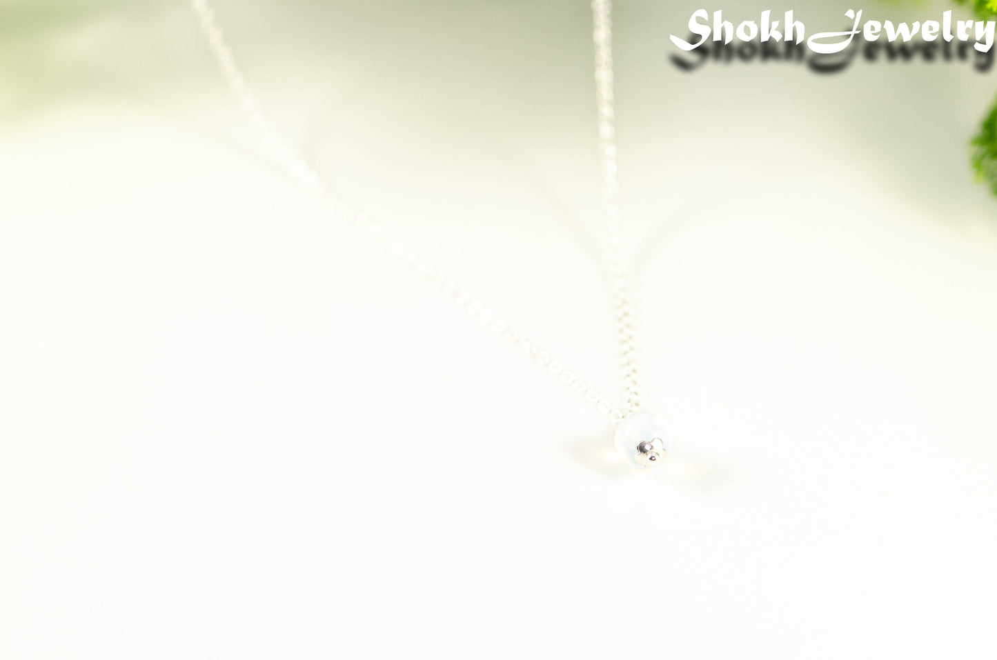 Dainty White Opal Choker Necklace